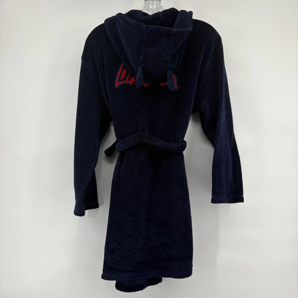 Gap Kids DC Batman Robe Navy Uniform Hooded Bathrobe Size 14 Fleece Soft Plush - Picture 3 of 7